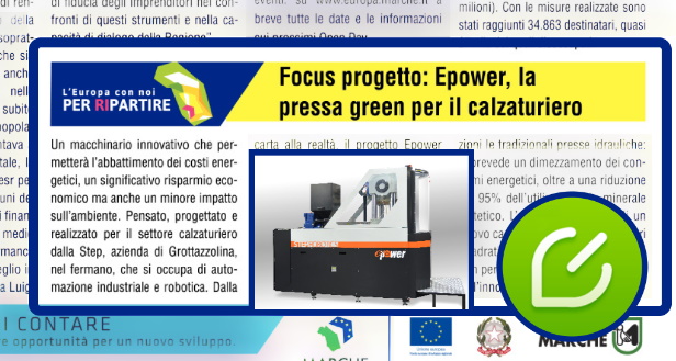Progetto E-POWER: sviluppo della pressa elettrica per lo stampaggio di fondi per calzature